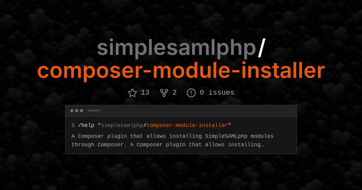 simplesamlphp/composer-module-installer