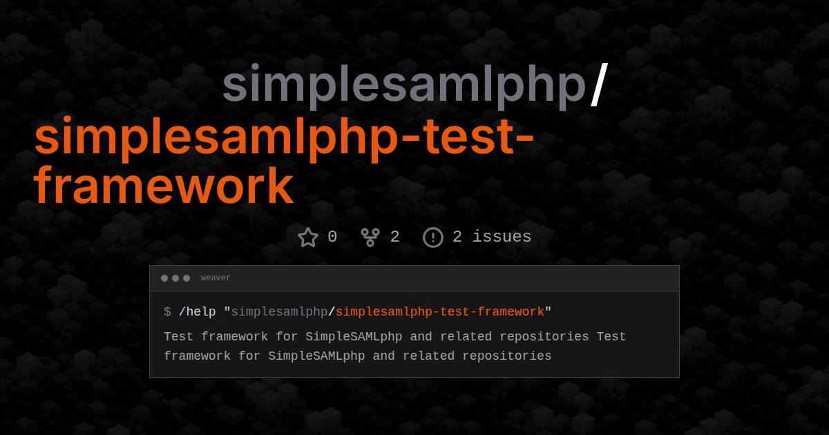 simplesamlphp/simplesamlphp-test-framework
