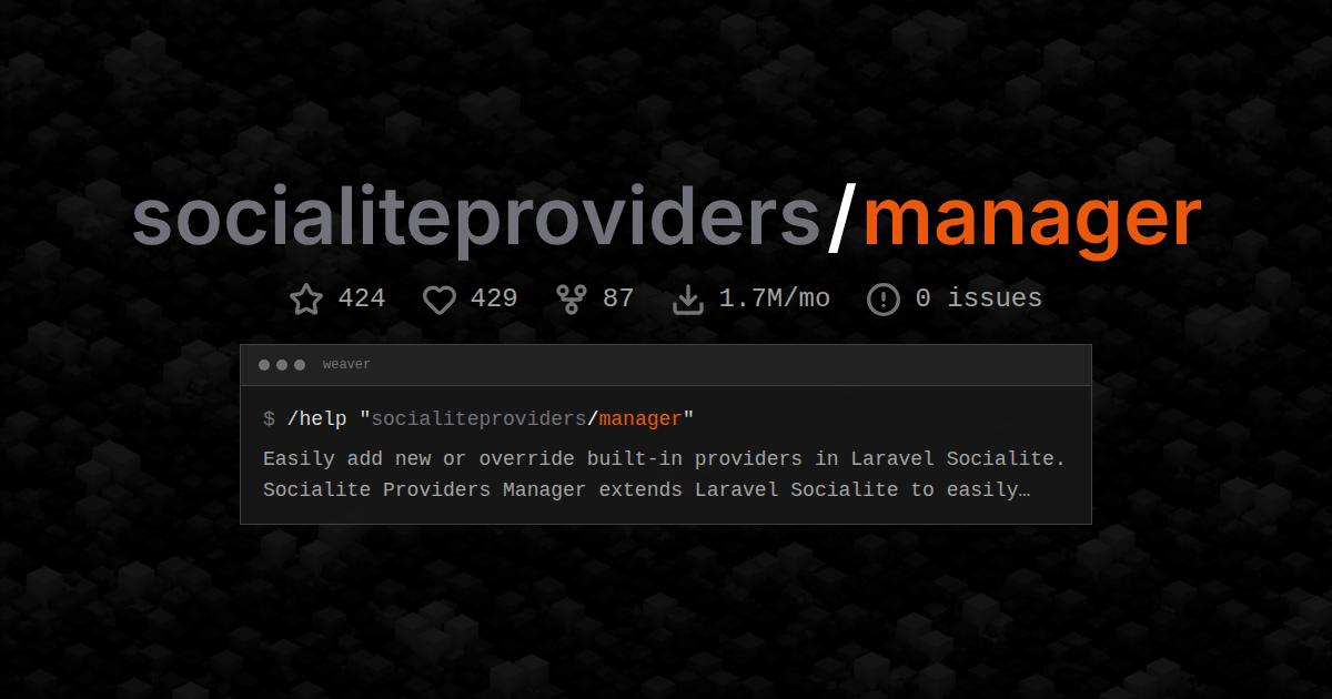 socialiteproviders/manager