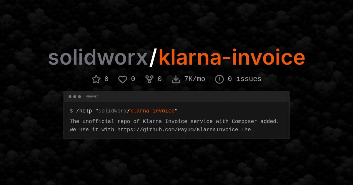 solidworx/klarna-invoice