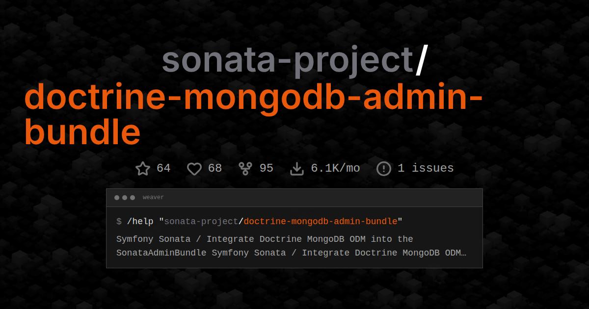 sonata-project/doctrine-mongodb-admin-bundle