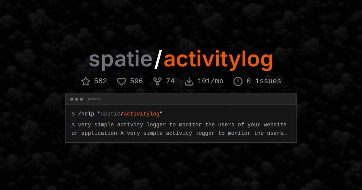spatie/activitylog