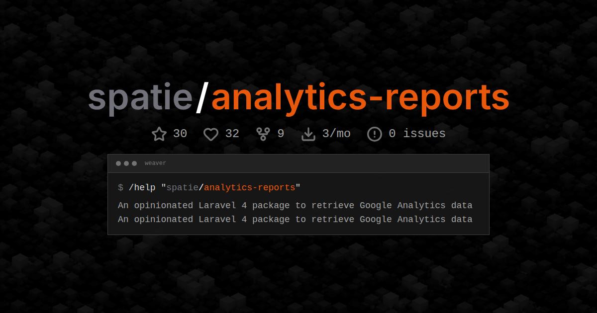 spatie/analytics-reports