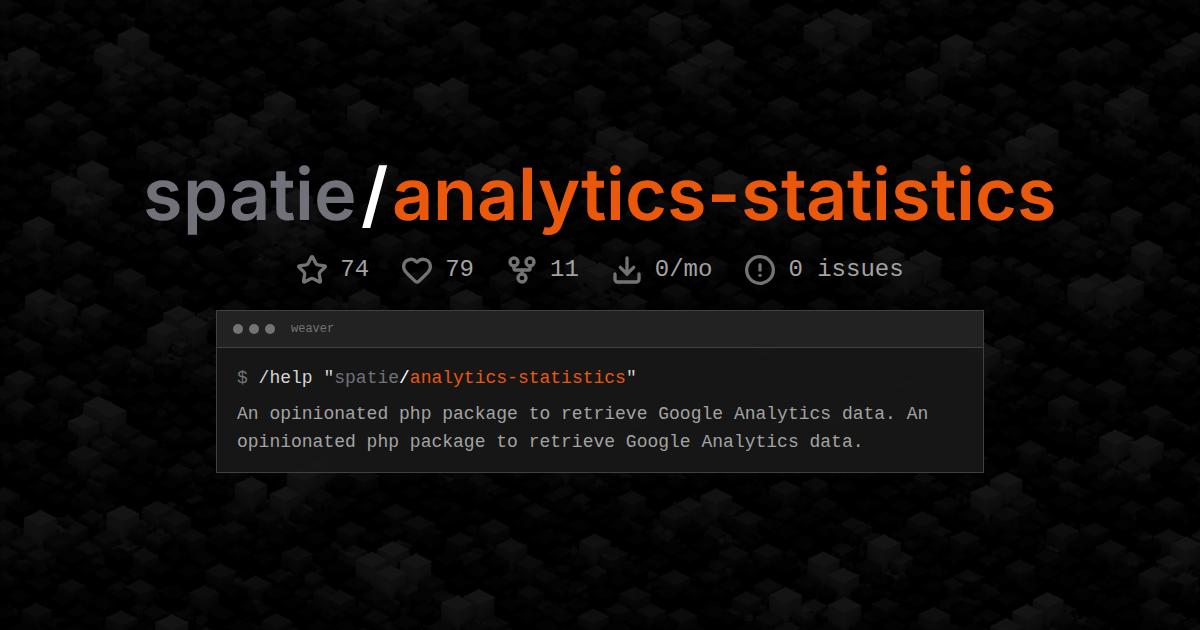 spatie/analytics-statistics