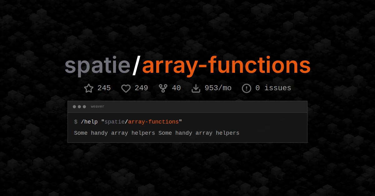 spatie/array-functions