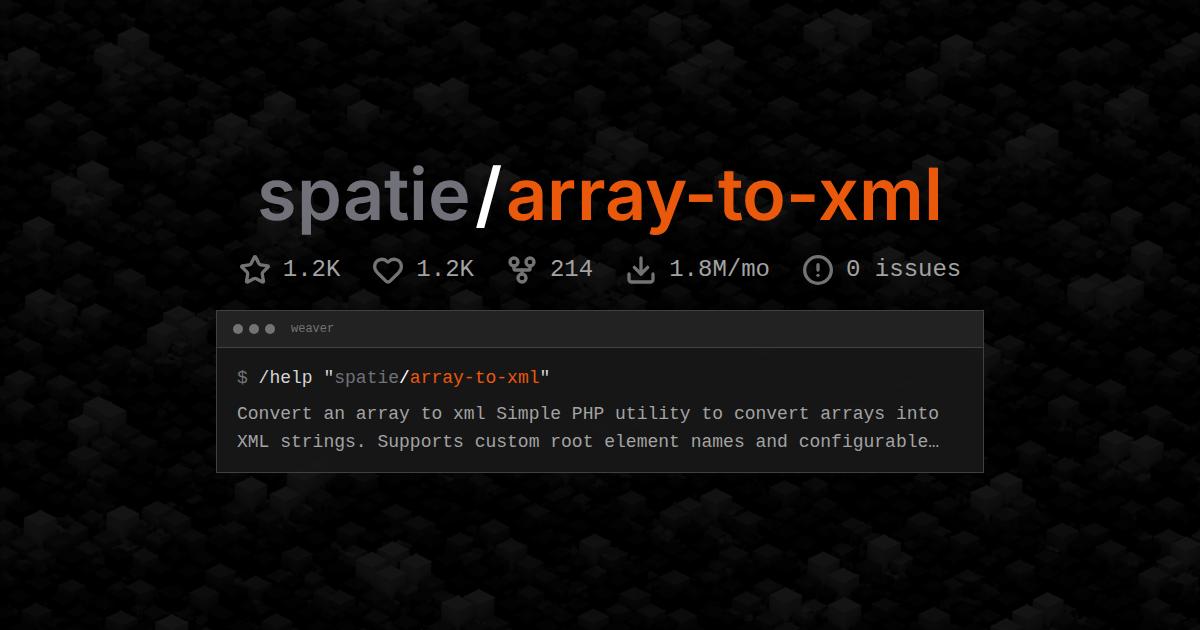 spatie/array-to-xml