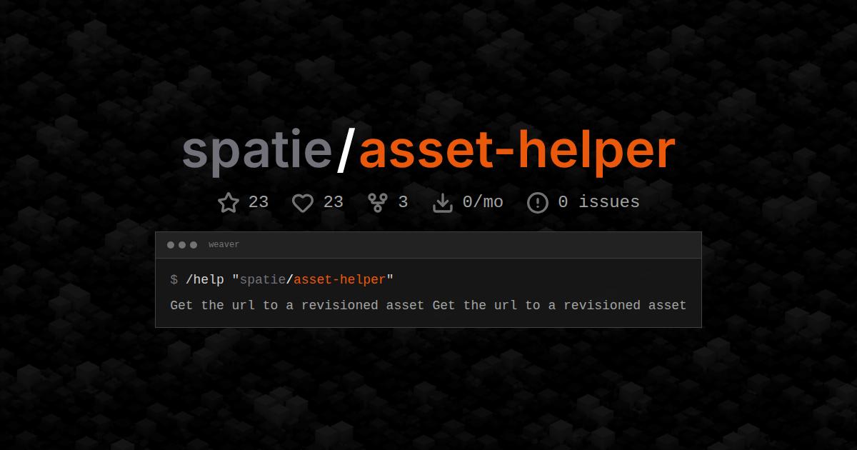 spatie/asset-helper