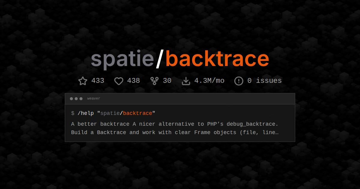 spatie/backtrace