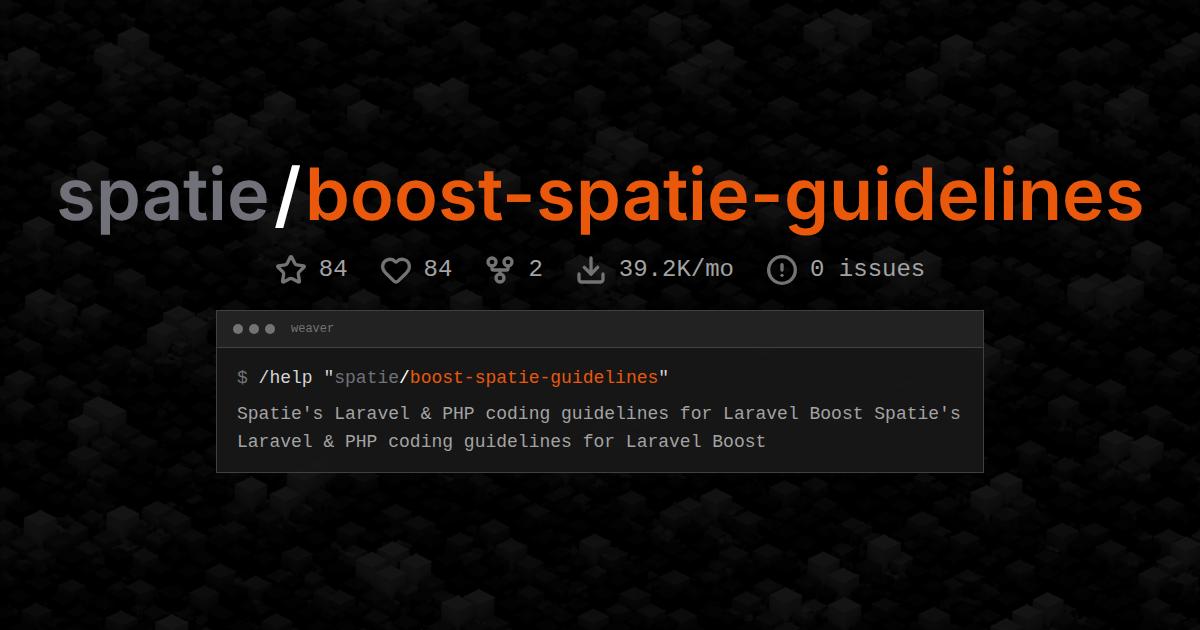 spatie/boost-spatie-guidelines