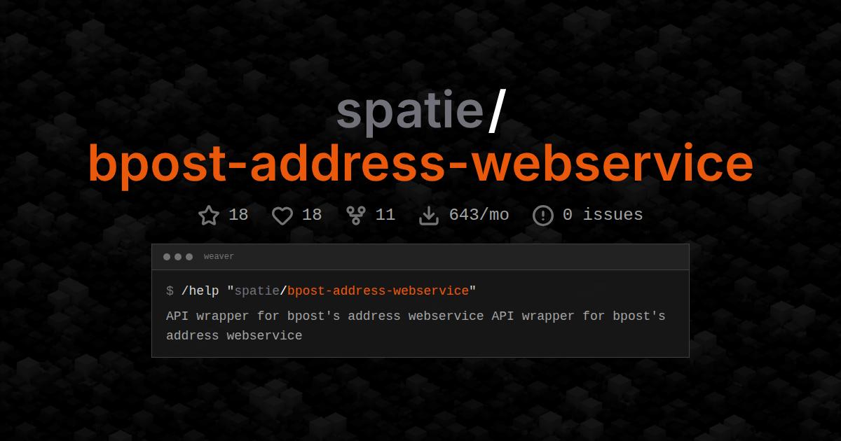 spatie/bpost-address-webservice