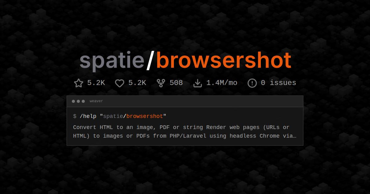 spatie/browsershot