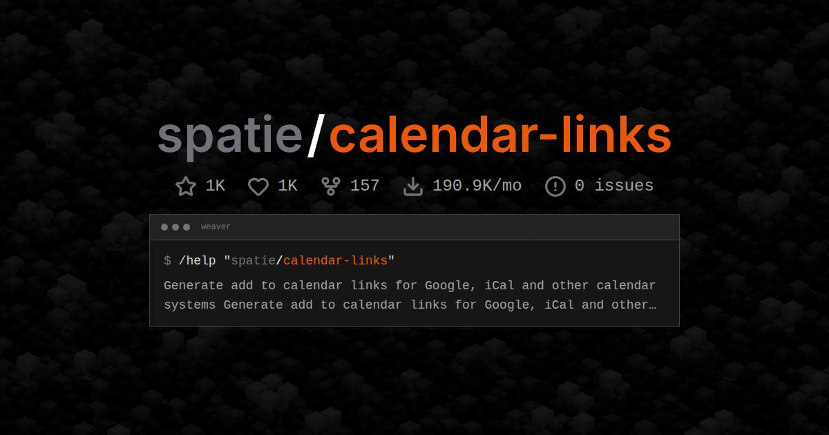 spatie/calendar-links