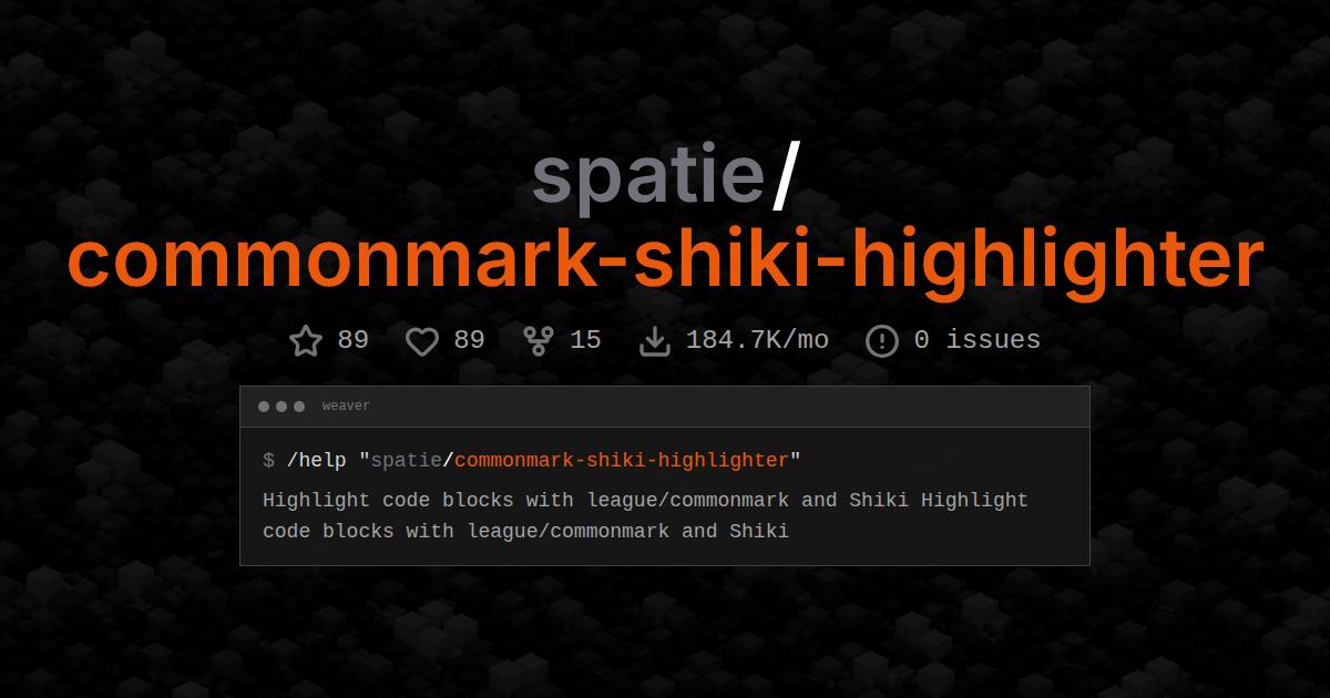 spatie/commonmark-shiki-highlighter
