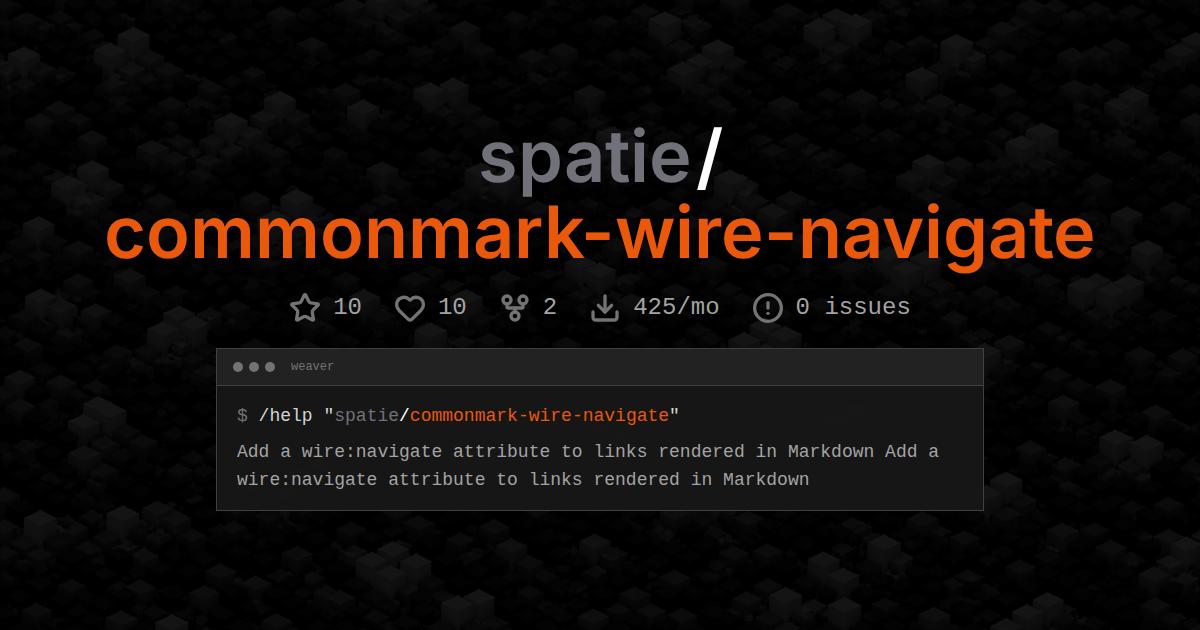 spatie/commonmark-wire-navigate