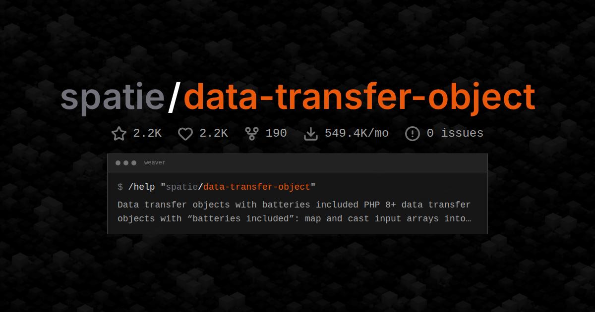 spatie/data-transfer-object