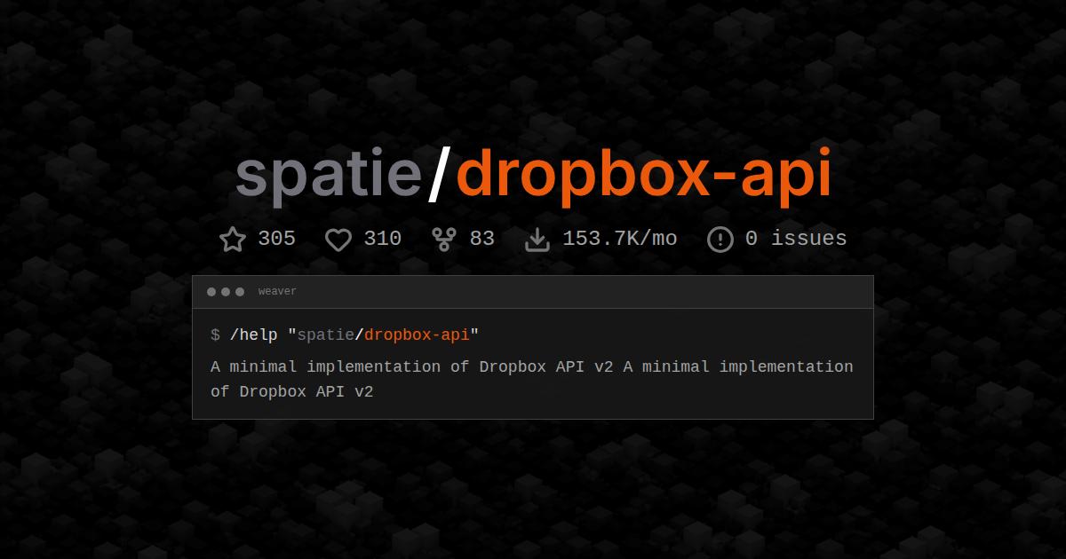 spatie/dropbox-api