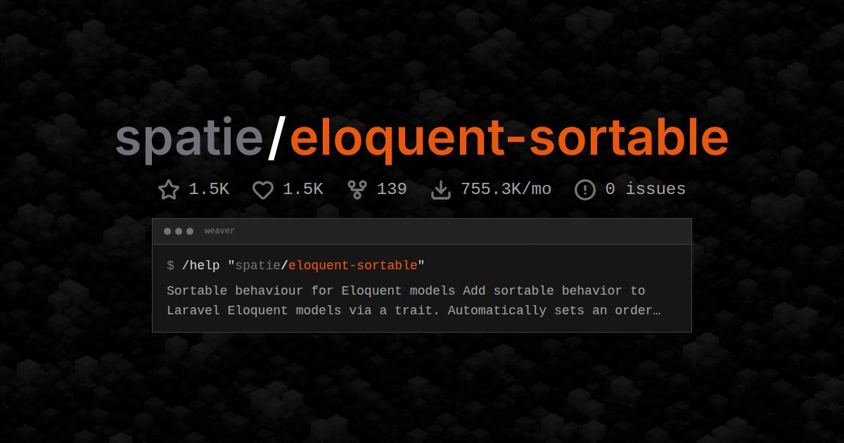 spatie/eloquent-sortable