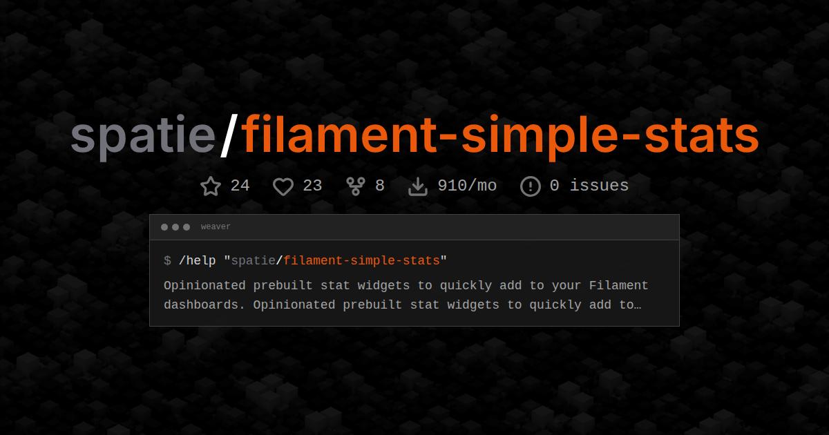 spatie/filament-simple-stats