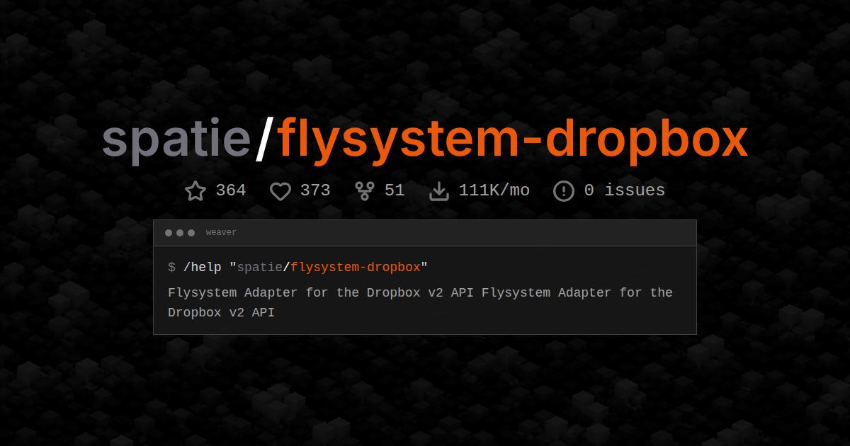 spatie/flysystem-dropbox