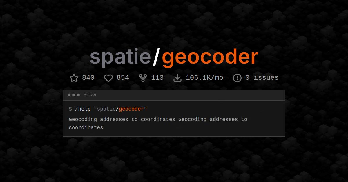 spatie/geocoder