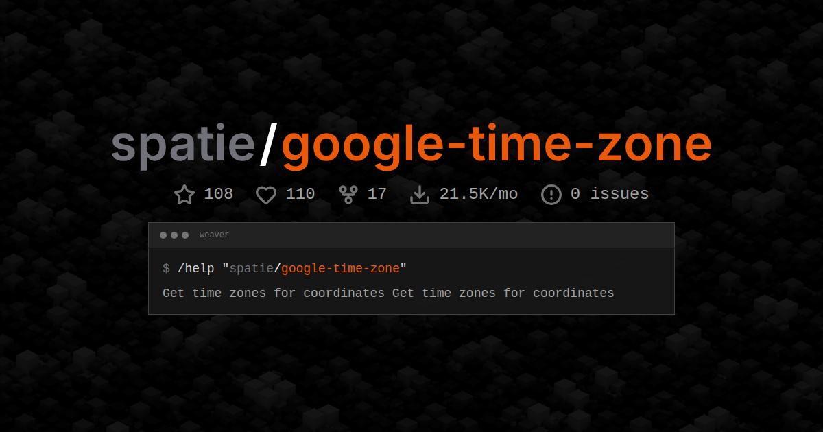spatie/google-time-zone