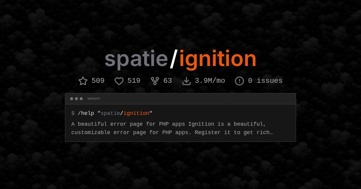 spatie/ignition