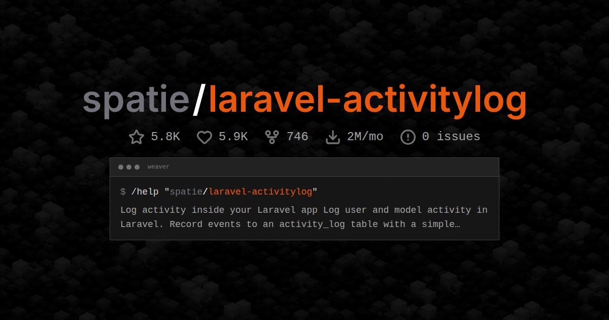 spatie/laravel-activitylog