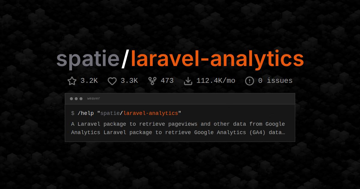 spatie/laravel-analytics