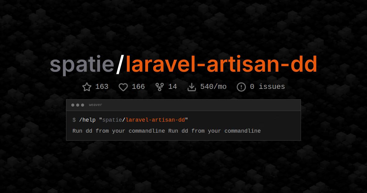 spatie/laravel-artisan-dd