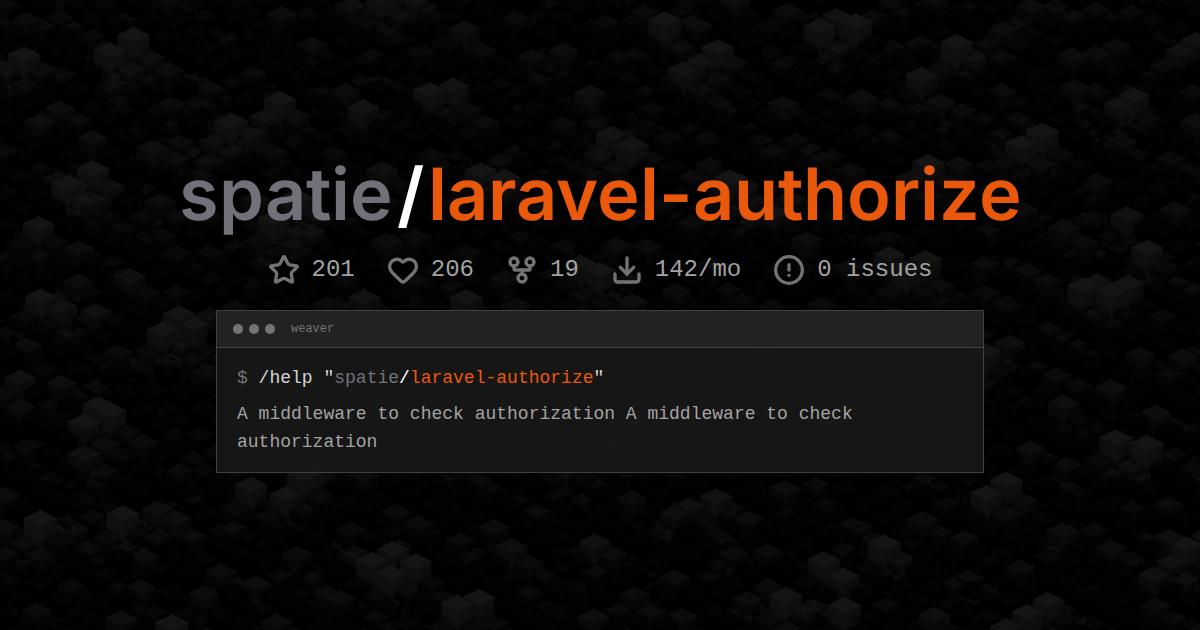 spatie/laravel-authorize