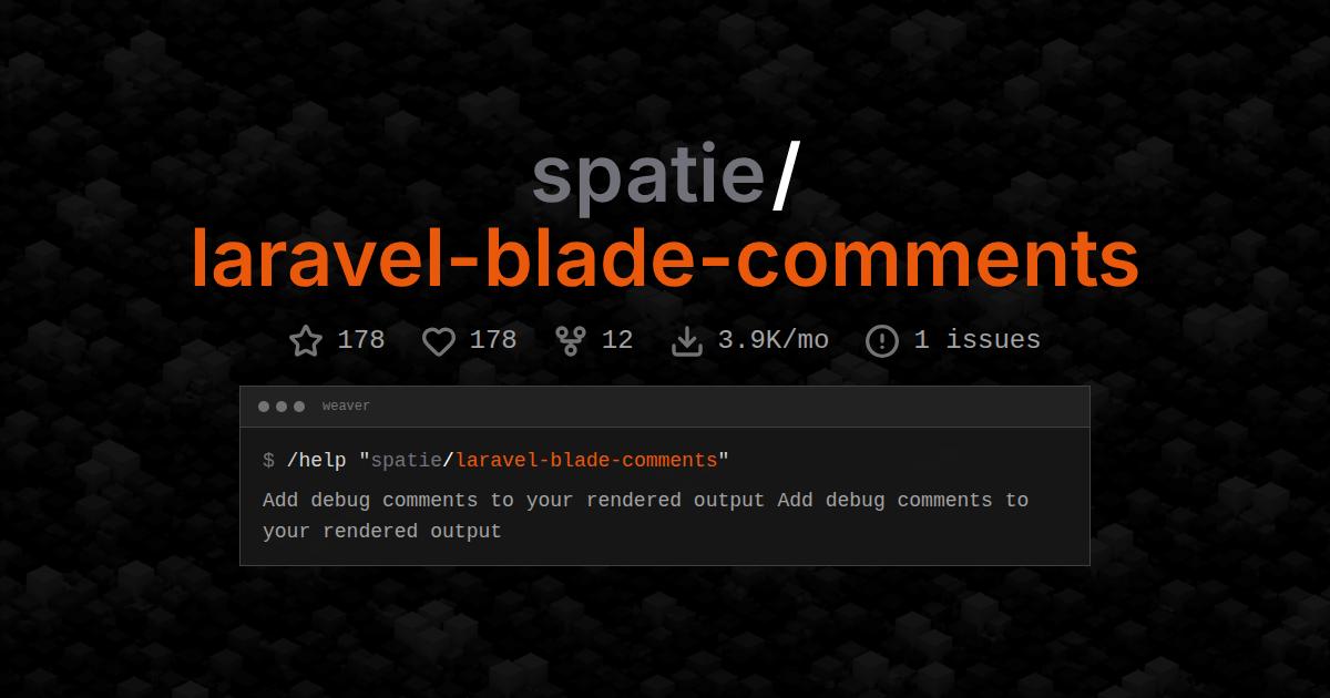 spatie/laravel-blade-comments