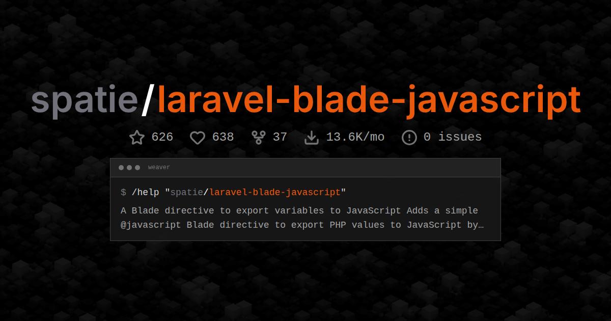 spatie/laravel-blade-javascript