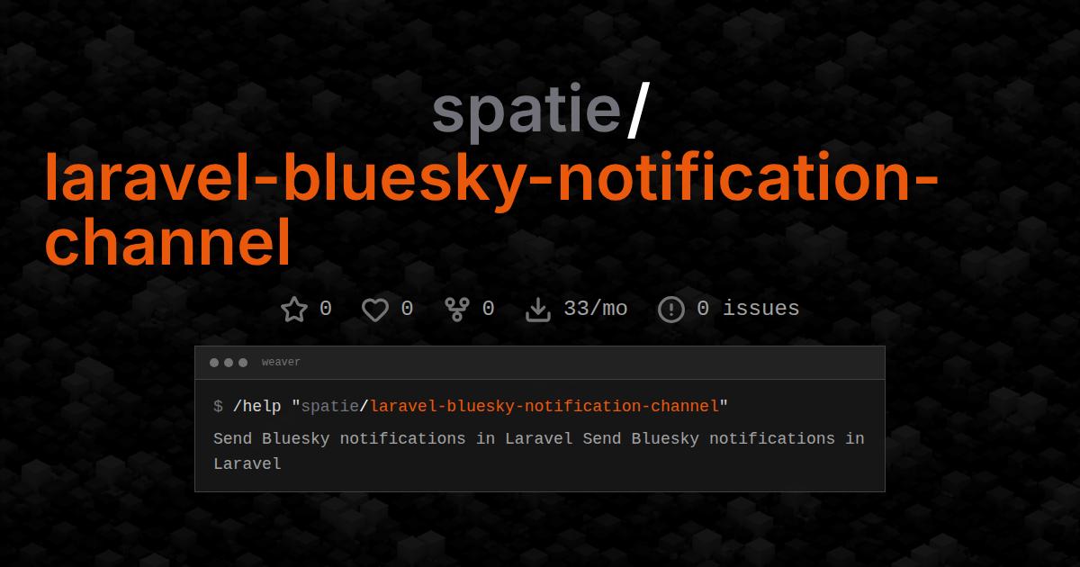 spatie/laravel-bluesky-notification-channel