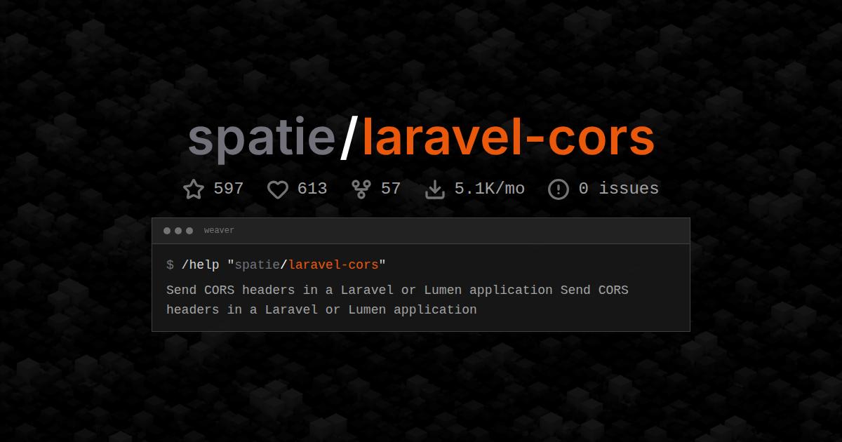 spatie/laravel-cors