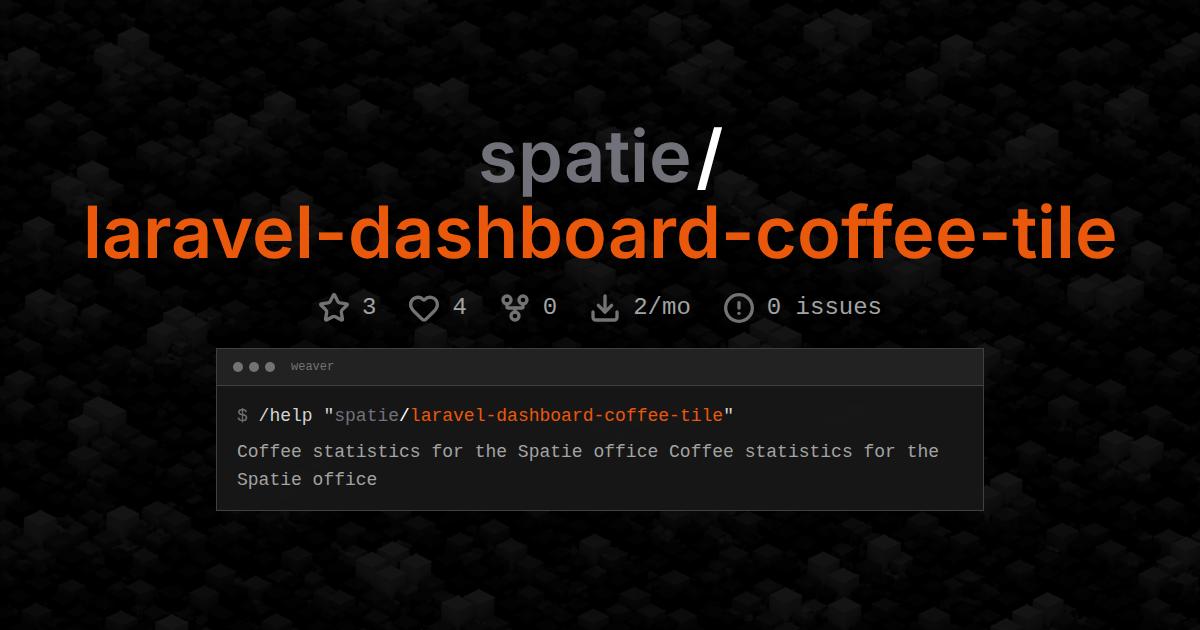 spatie/laravel-dashboard-coffee-tile