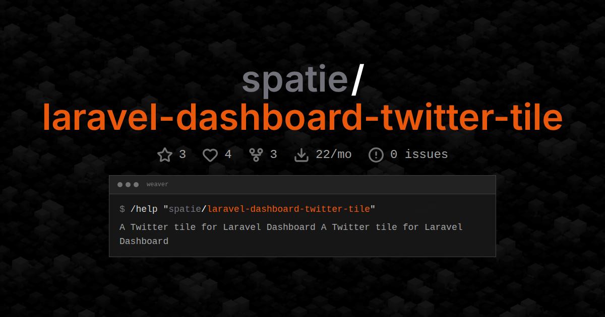 spatie/laravel-dashboard-twitter-tile
