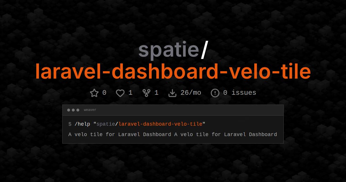 spatie/laravel-dashboard-velo-tile