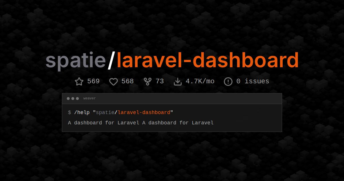 spatie/laravel-dashboard