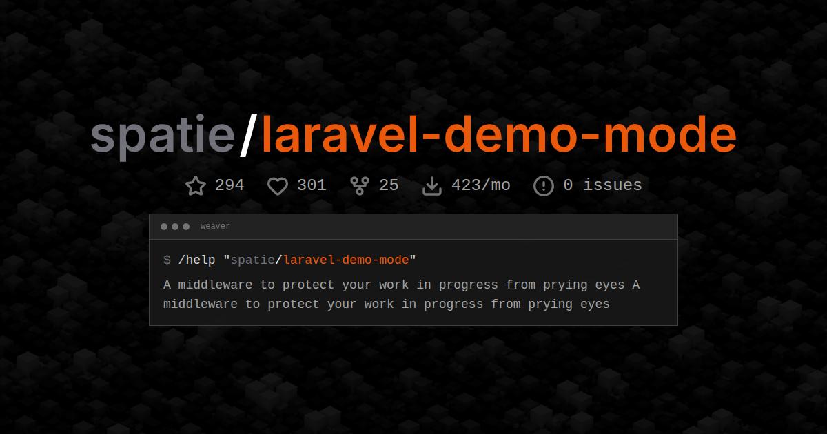 spatie/laravel-demo-mode