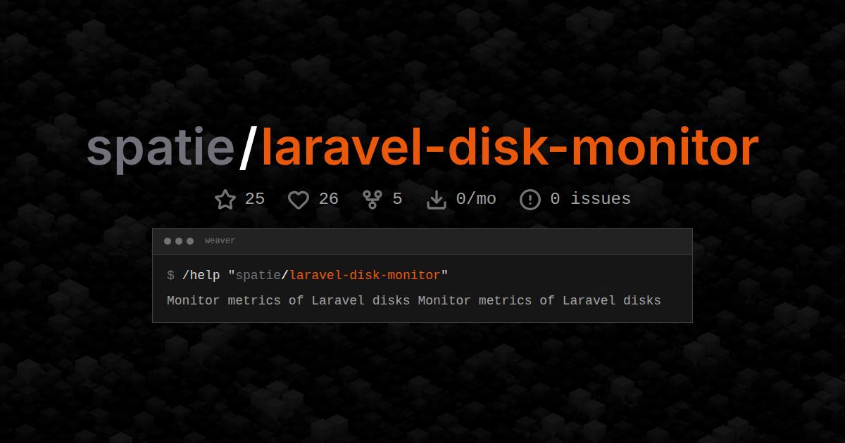 spatie/laravel-disk-monitor