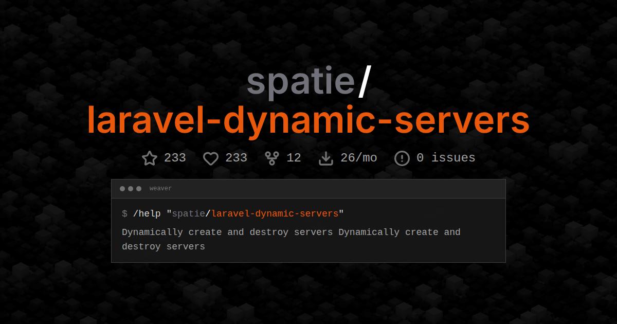 spatie/laravel-dynamic-servers