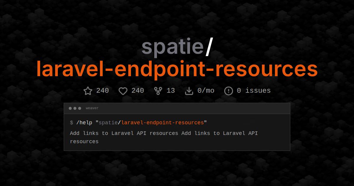 spatie/laravel-endpoint-resources