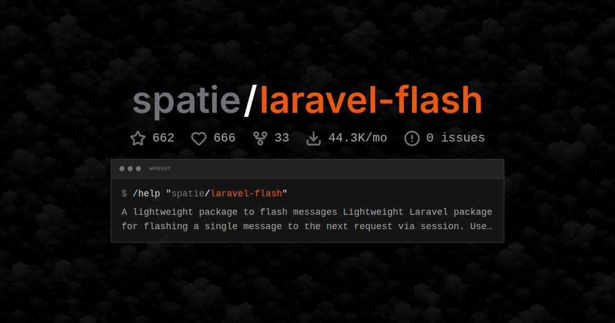 spatie/laravel-flash