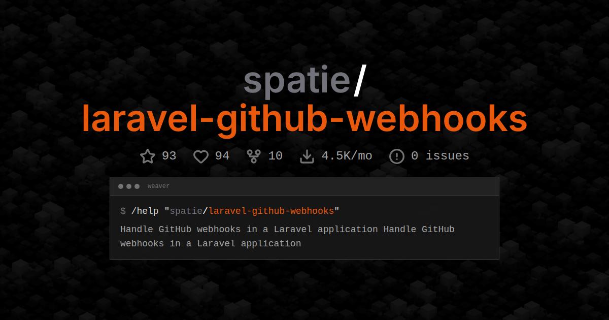 spatie/laravel-github-webhooks