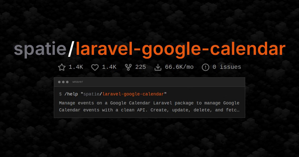 spatie/laravel-google-calendar