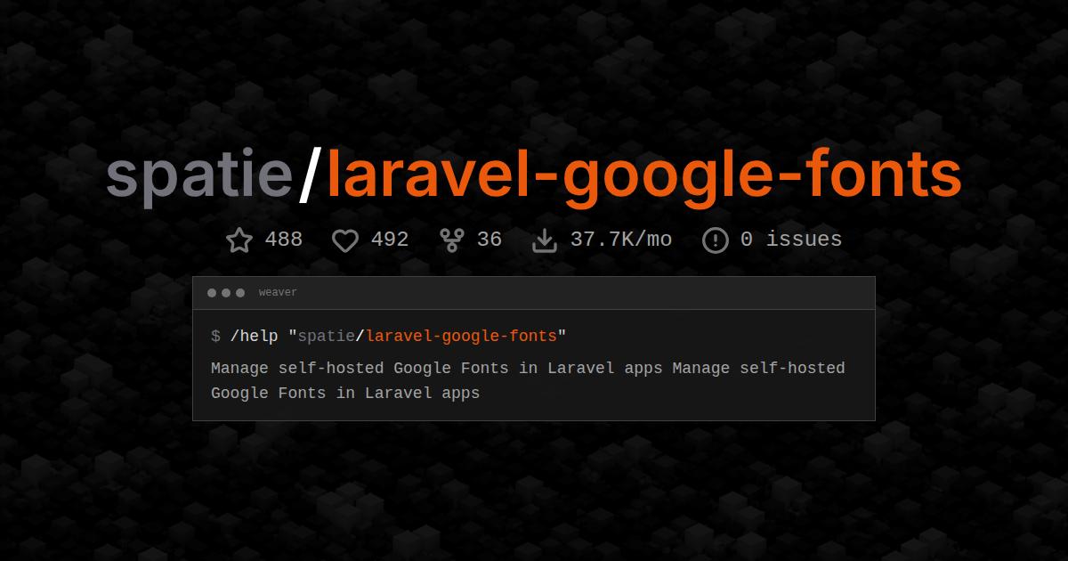 spatie/laravel-google-fonts