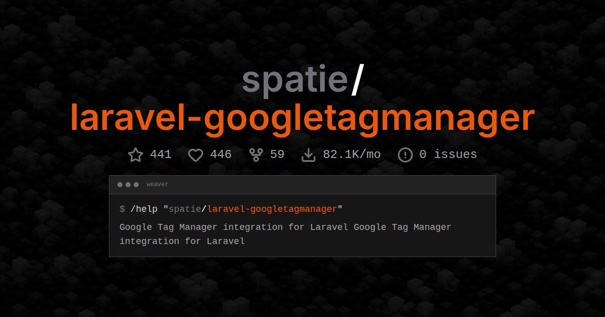 spatie/laravel-googletagmanager