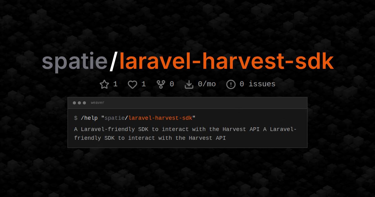 spatie/laravel-harvest-sdk