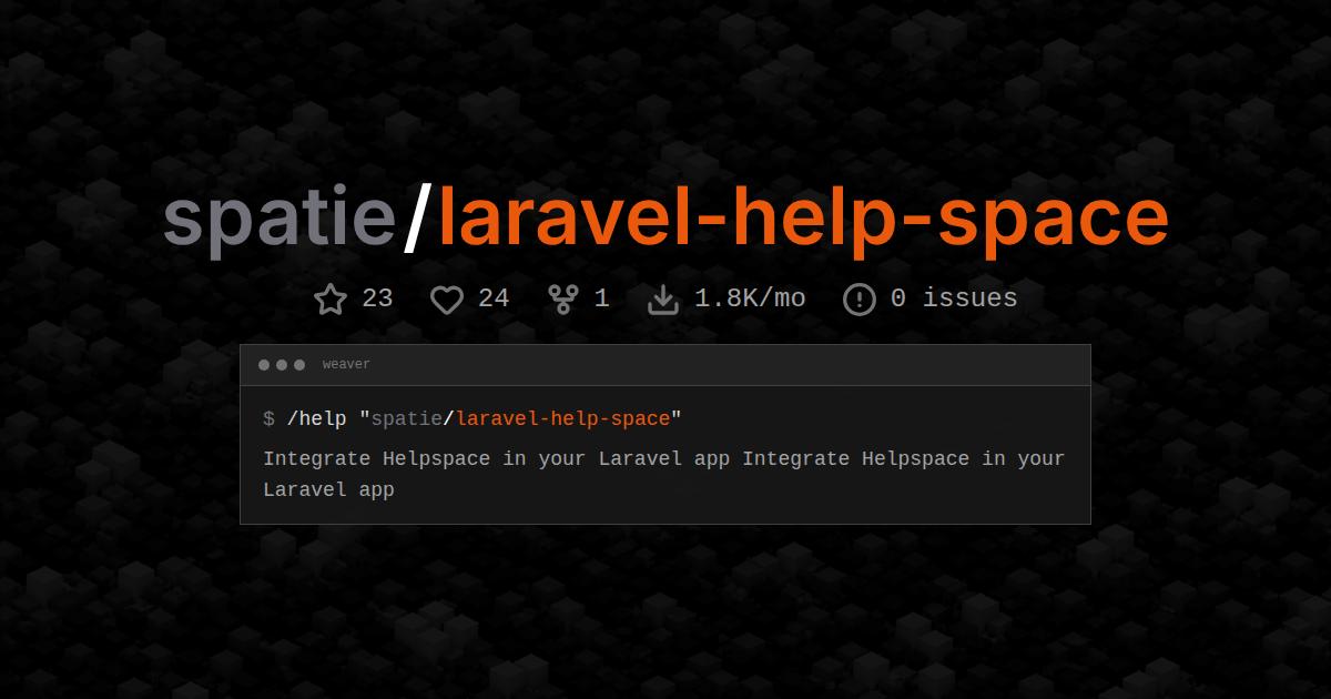 spatie/laravel-help-space