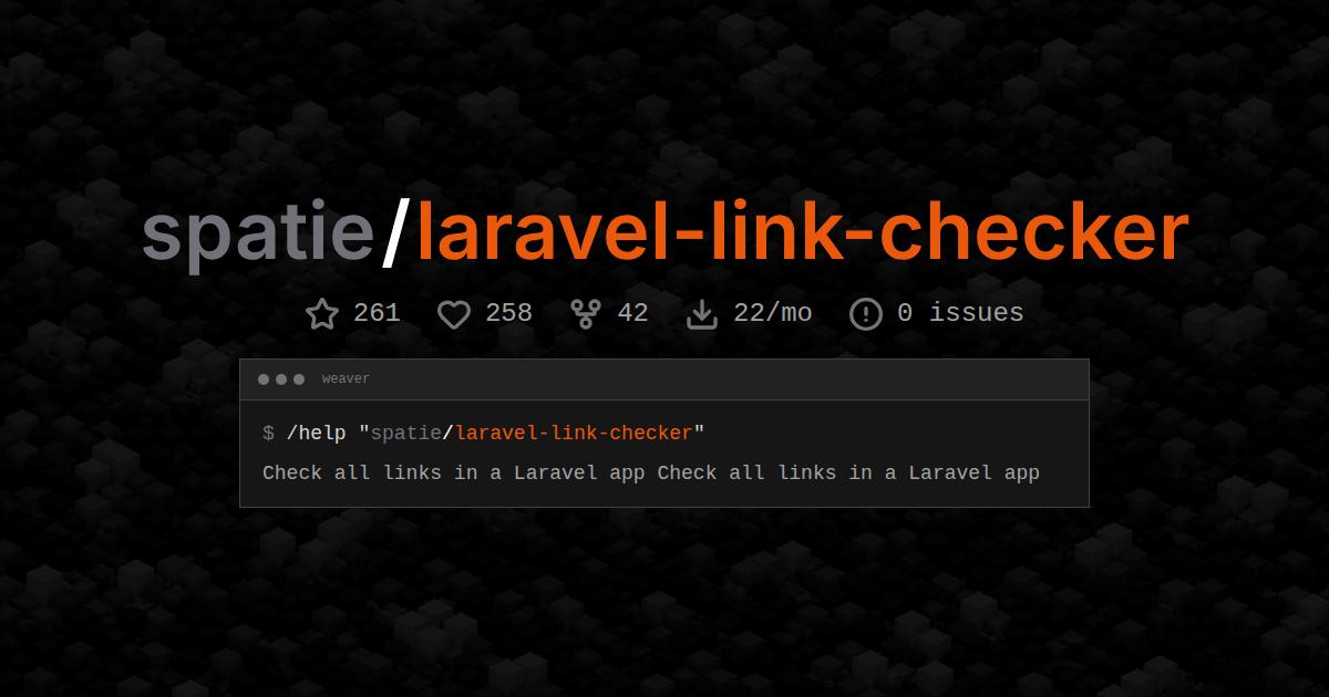 spatie/laravel-link-checker